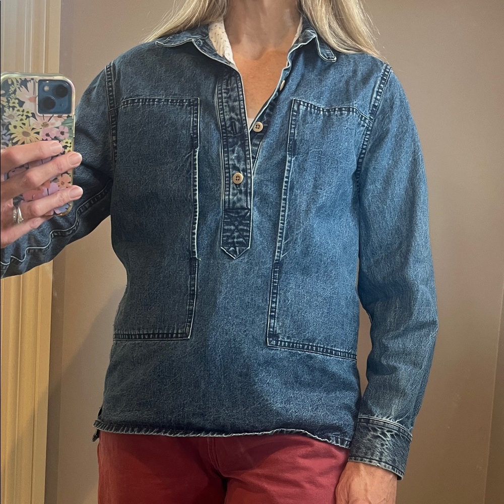 Madewell Indigo Denim Pullover Shirt